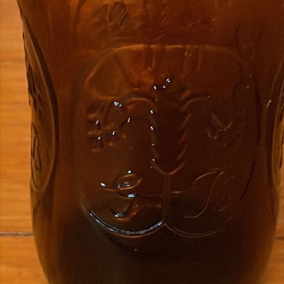 Antique Grolsch amber brown beer bottle w/porcelain flip swing top marked - Picture 4 of 15